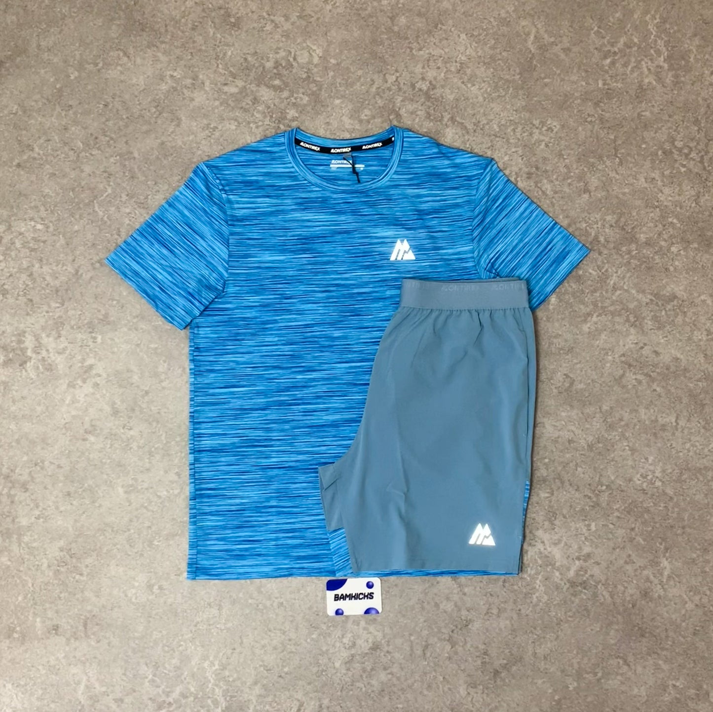 Montirex Trail T-Shirt & Short Set - Neon Blue/Multi