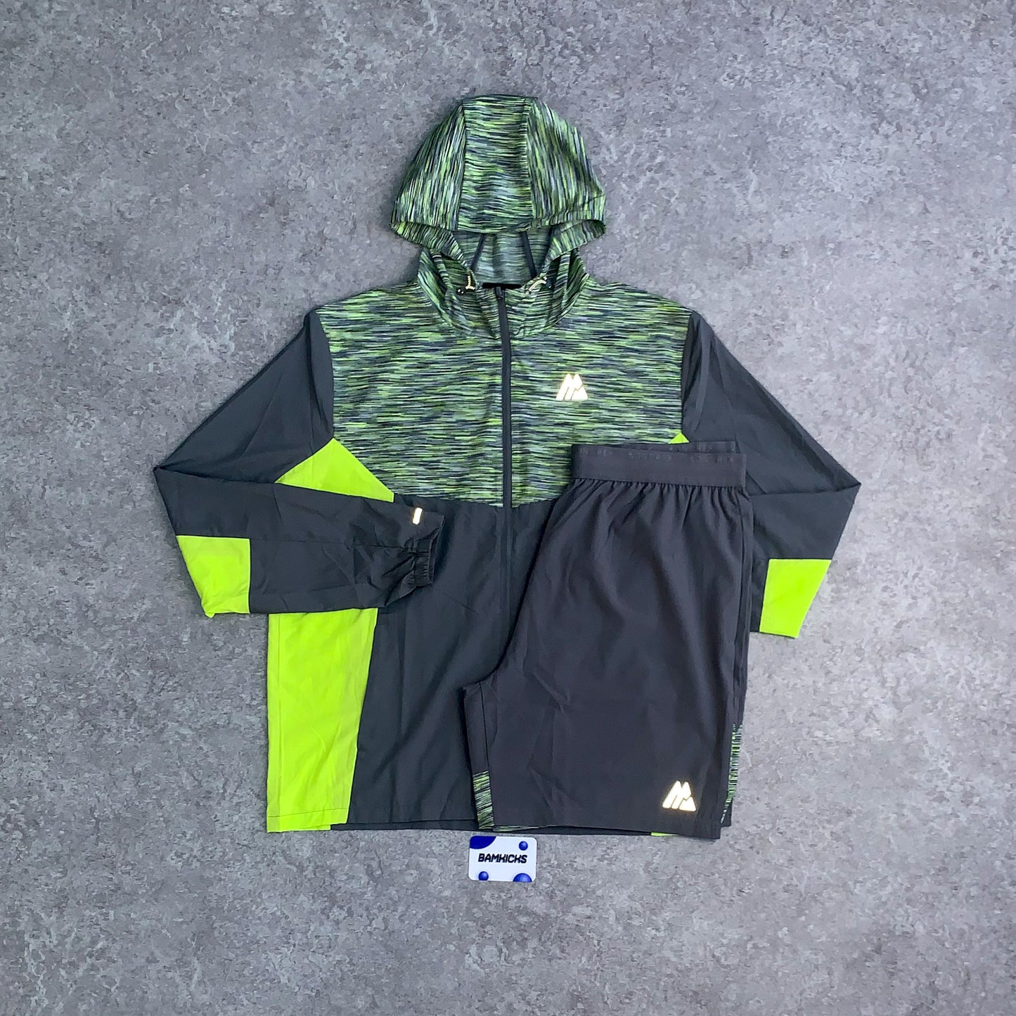 Montirex Trail Windbreaker & Short Set - Lime/Grey
