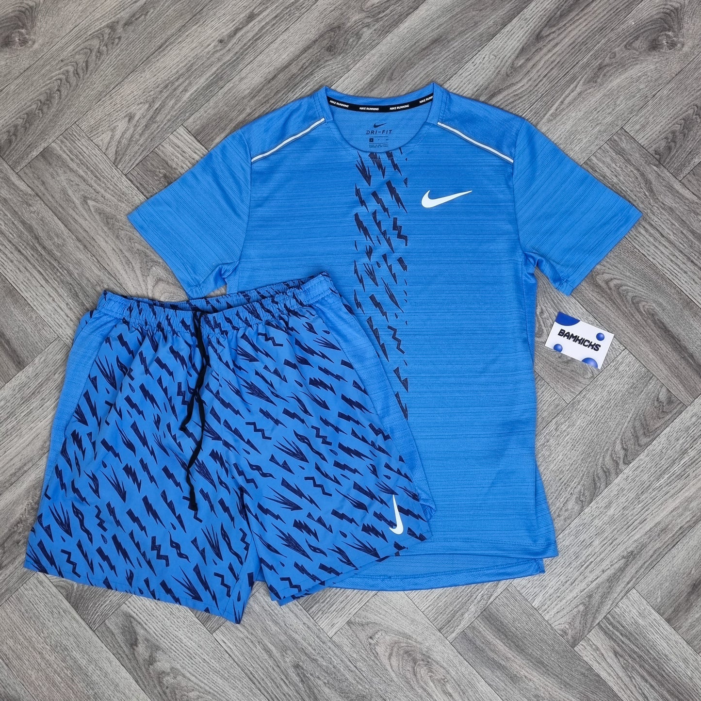 Nike Bolt Miler 1.0 T-Shirt & Bolt Challenger Shorts (7in) Blue Set