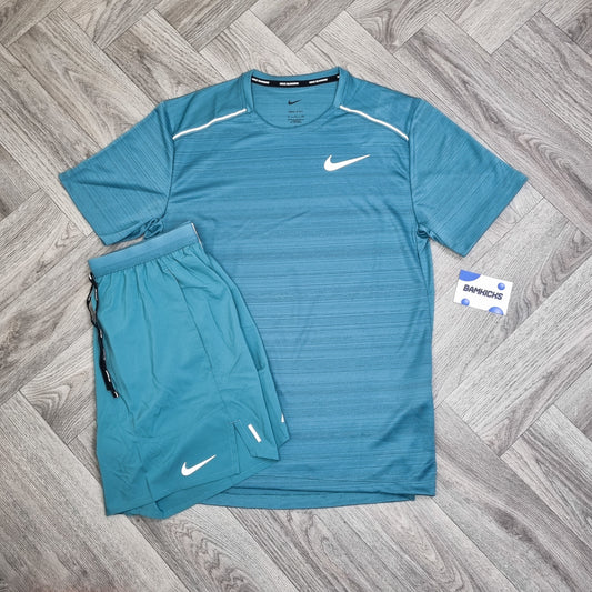 Nike Miler 1.0 T-Shirt & Flex Stride Shorts (7in) Mineral Teal Set