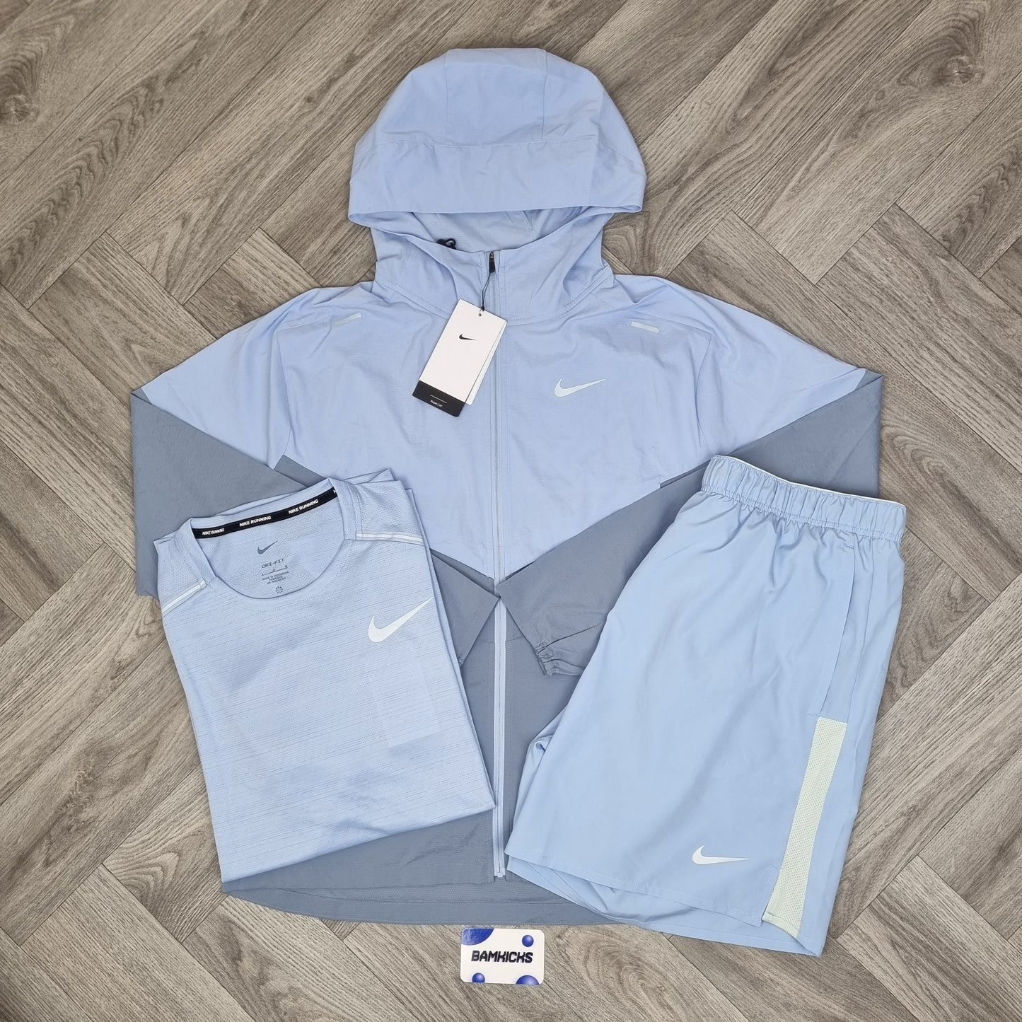 Nike Miler 1.0 T-Shirt, UV Repel Jacket & Challenger Shorts (7in) Cobalt Bliss Set