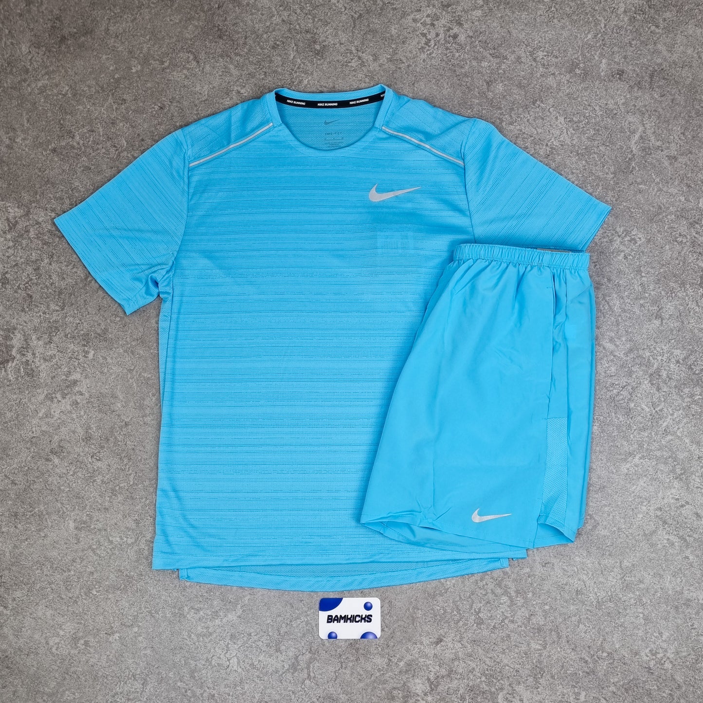 Nike Miler 1.0 T-Shirt & Challenger Shorts (7in) Baltic Blue Set