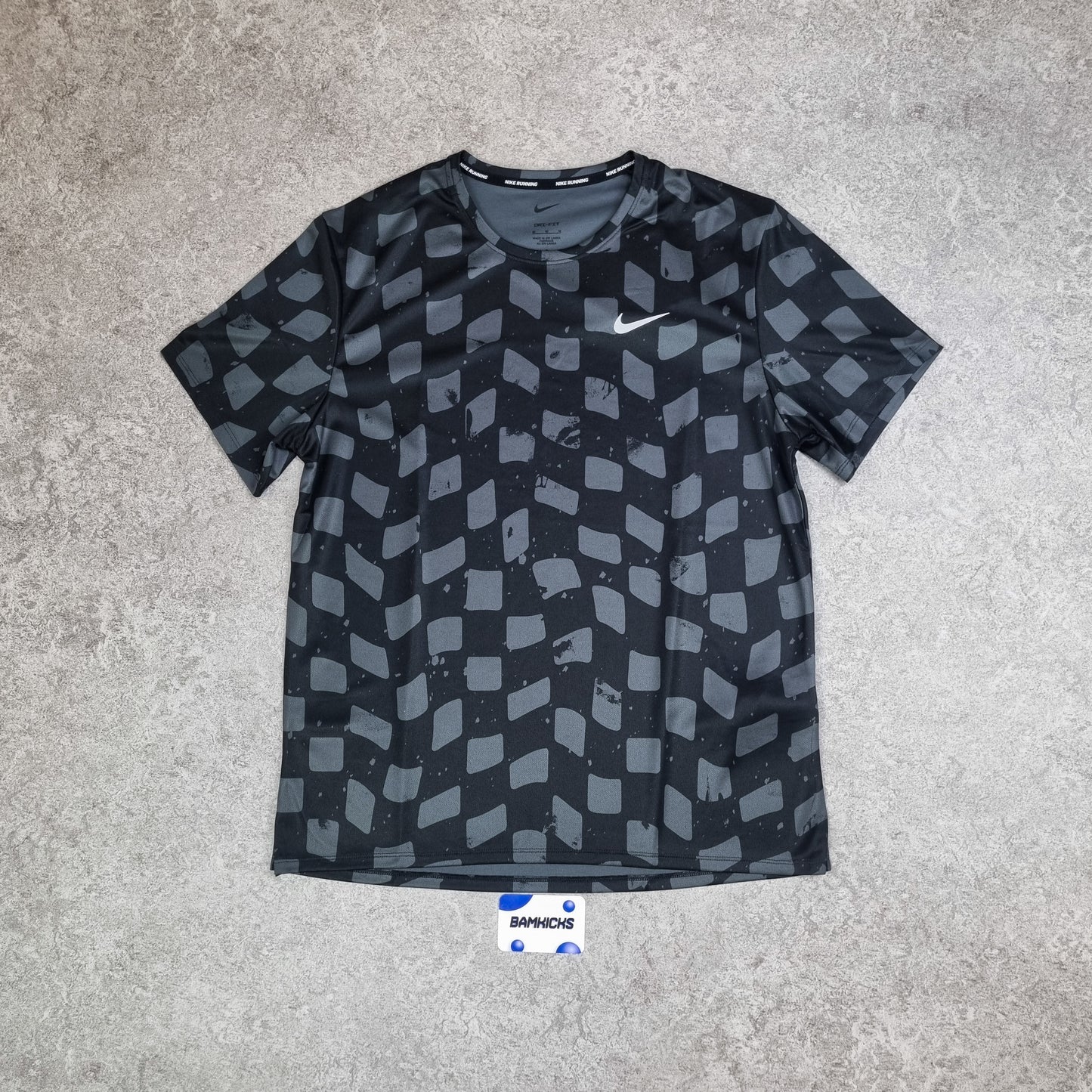 Nike Miler T-Shirt Chequered Black