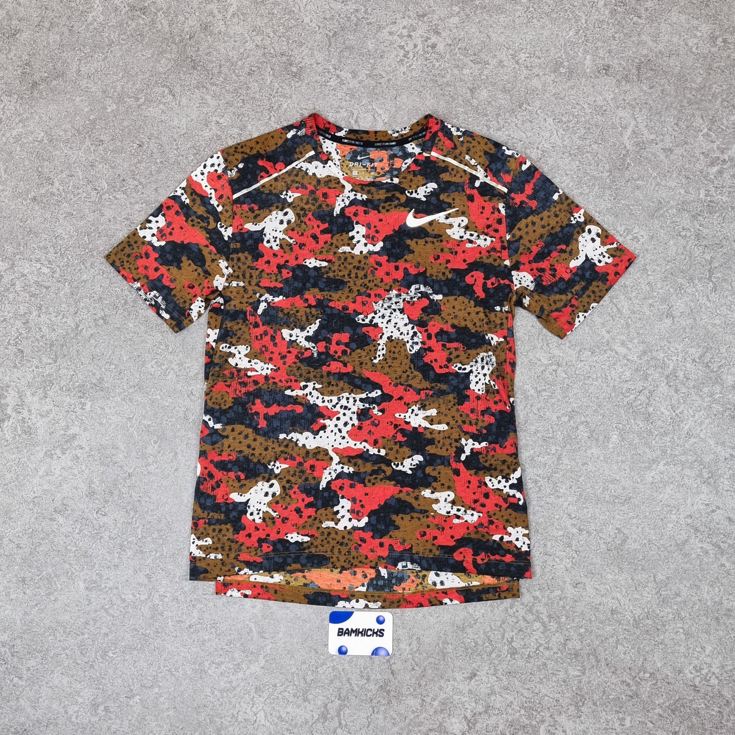 Nike Breathe Miler T-Shirt Red Camo