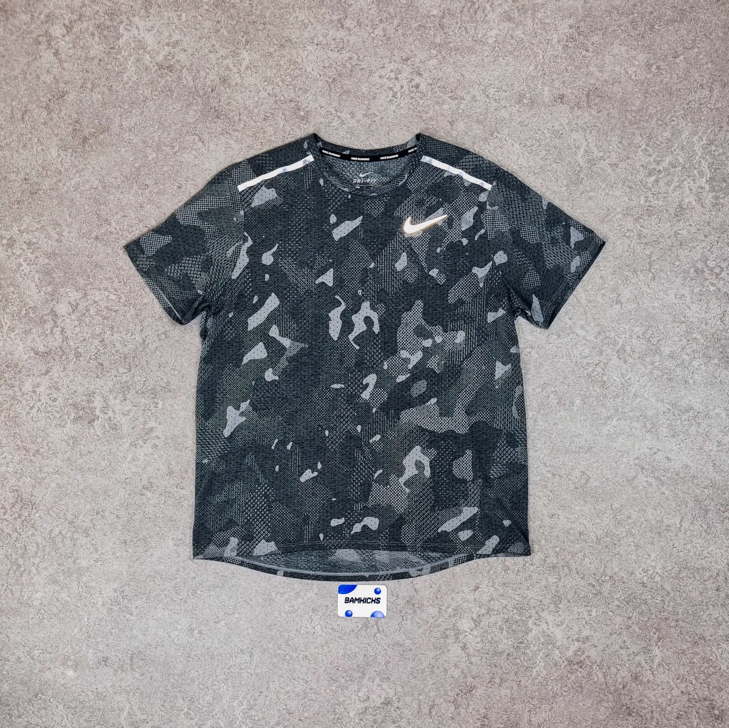 Nike Breathe Miler T-Shirt Black Camo