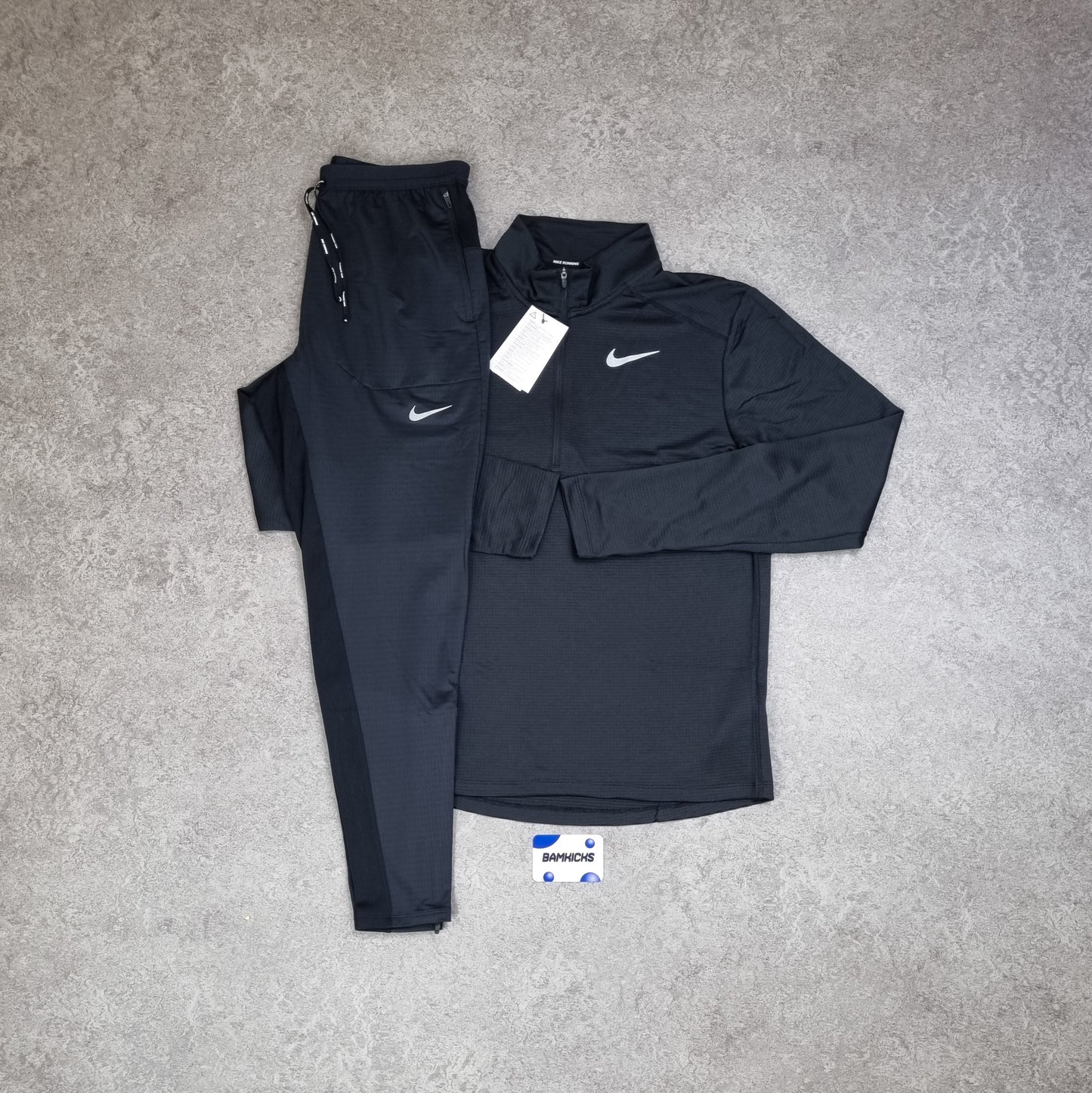 Nike Pacer Half Zip & Phenom Elite Pants Black Set