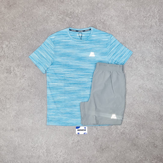 Montirex Trail T-Shirt & Short Set - Neon Blue/White