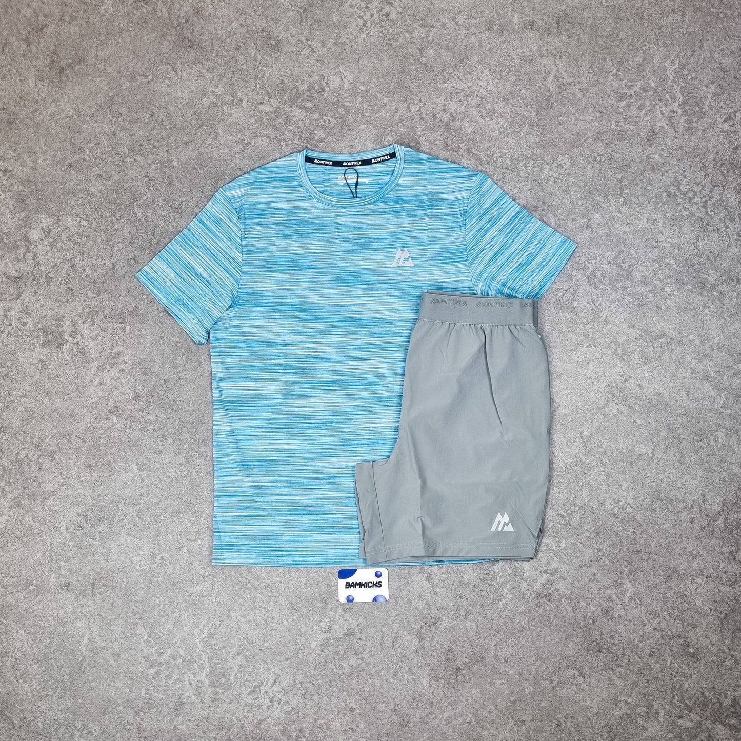 Montirex Trail T-Shirt & Short Set - Neon Blue/White