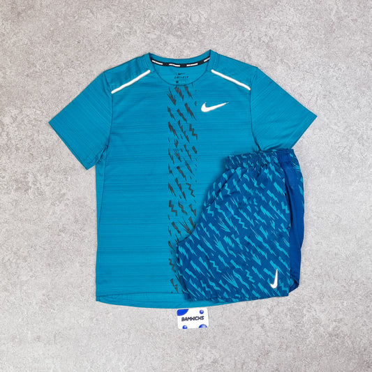 Nike Miler 1.0 & Challenger Shorts Set - Bolt Teal