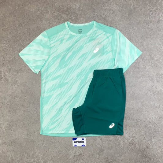 Asics Core Print T-Shirt - Oasis Green