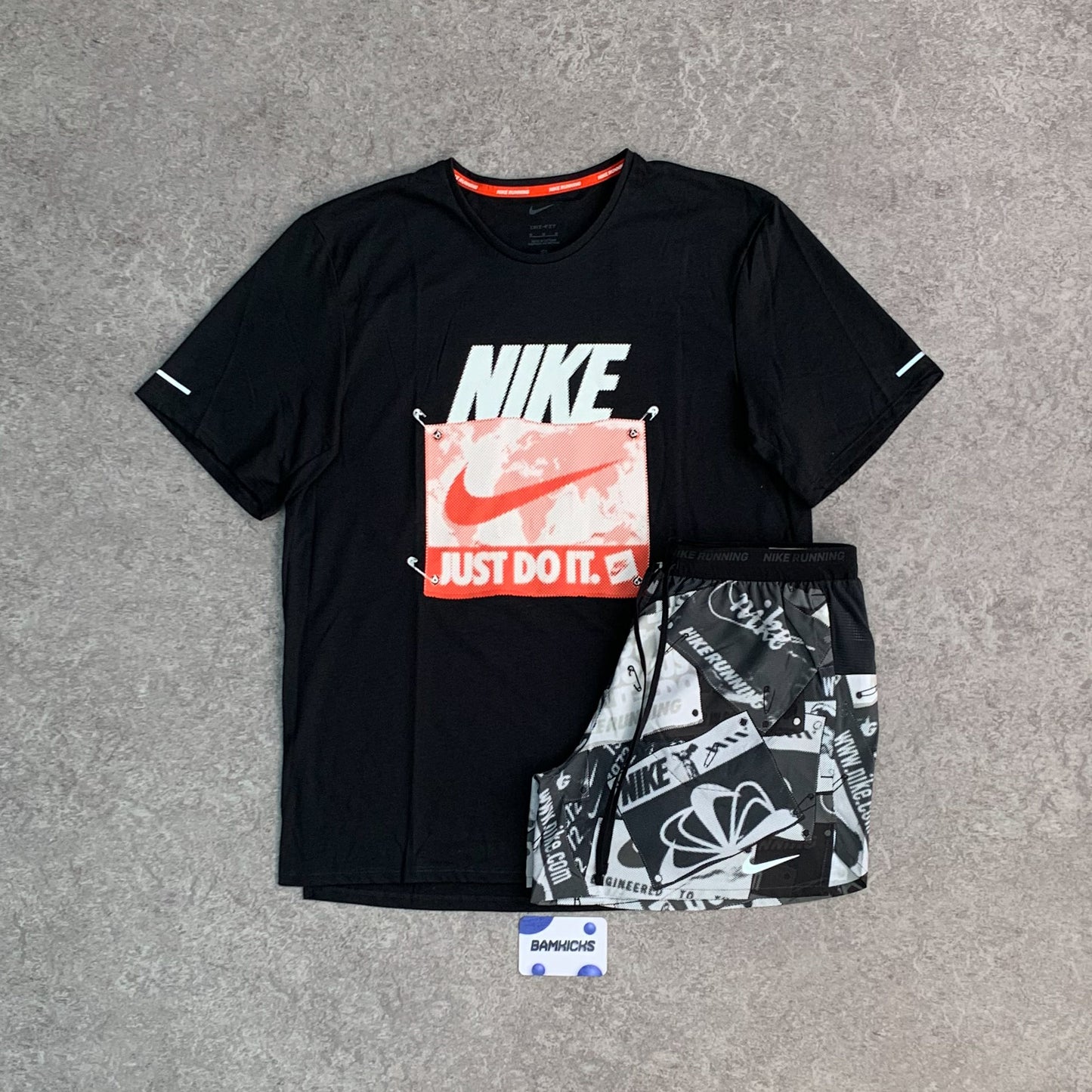 Nike Rise 365 Miler & Flex Stride Shorts (5in) Set - Black/Grey/Multi