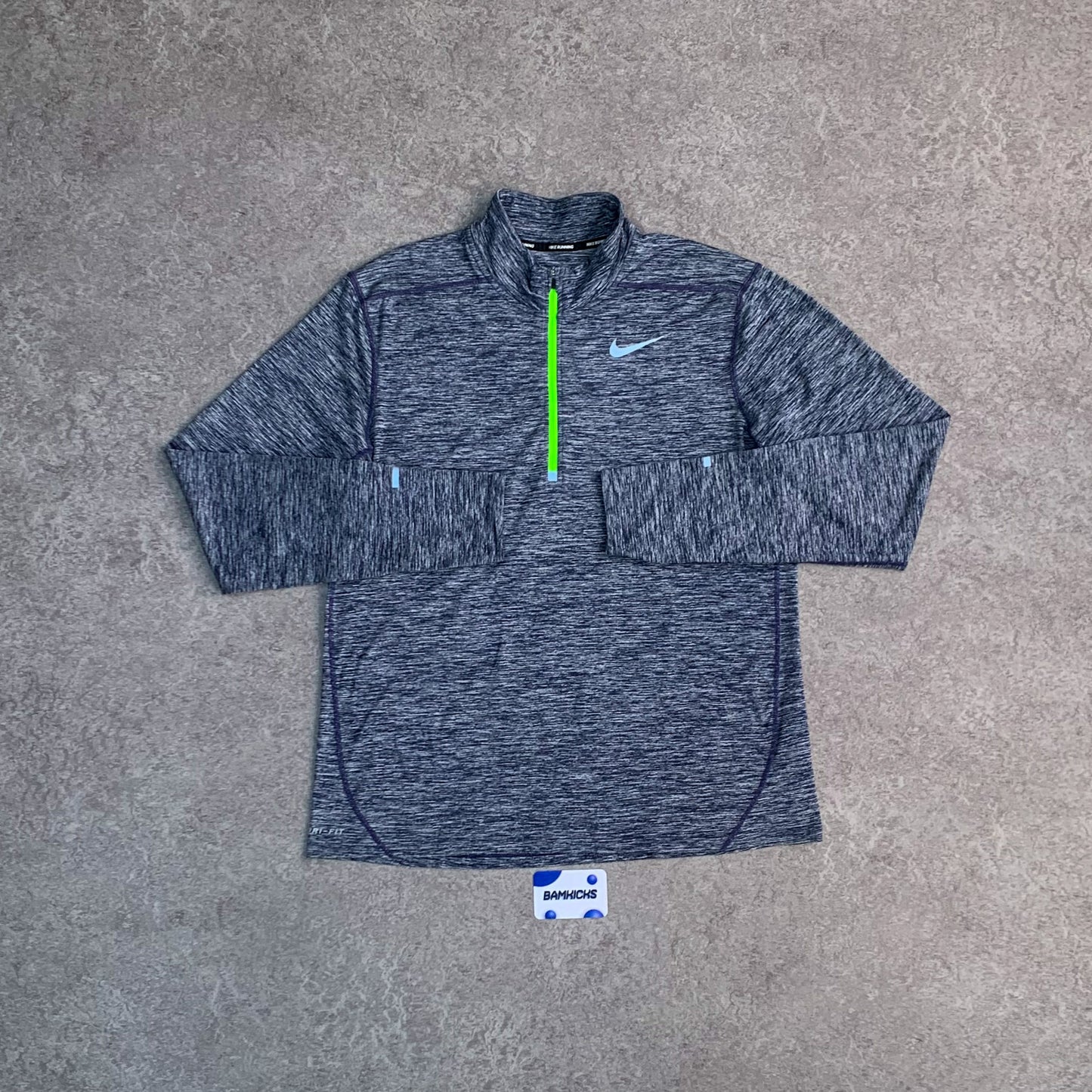 Nike Element 1.0 Half Zip - Grey/Volt