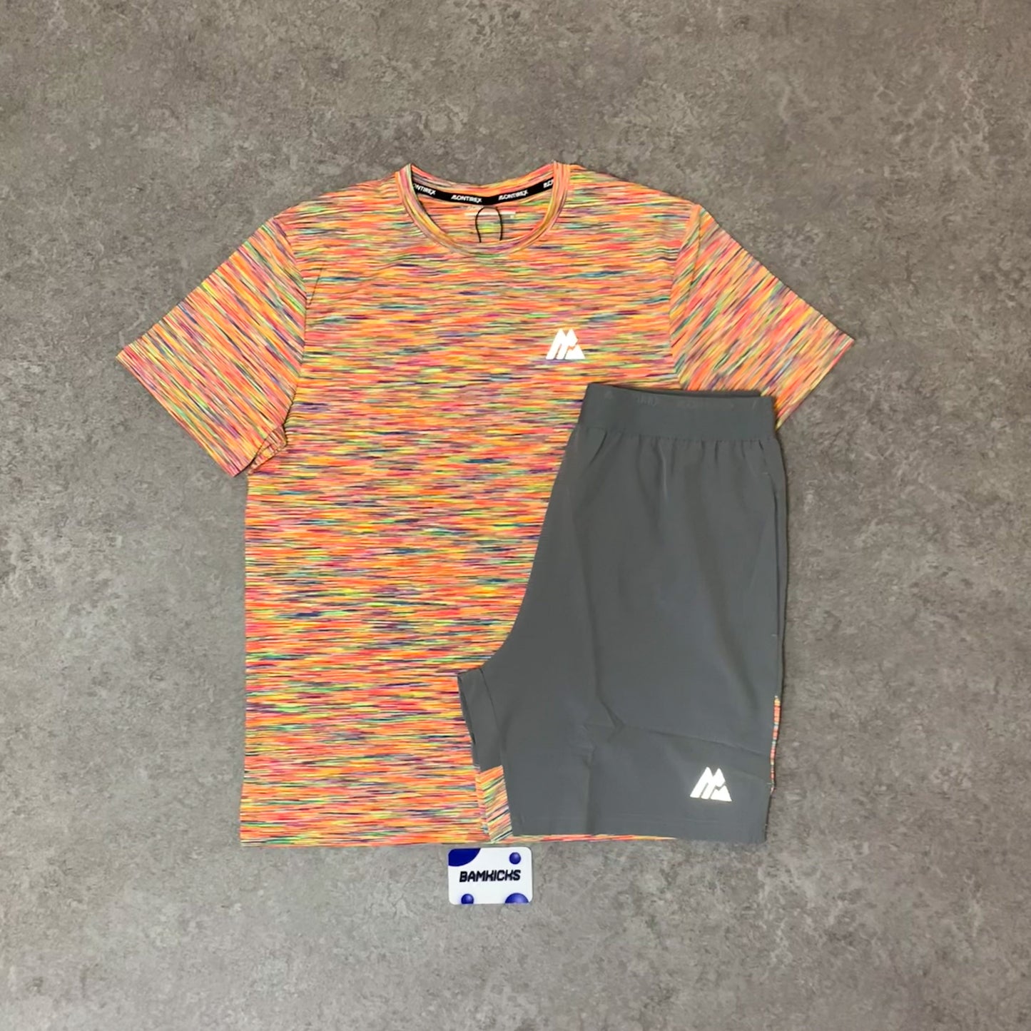 Montirex Trail T-Shirt & Short Set - Blue/Pink/Orange