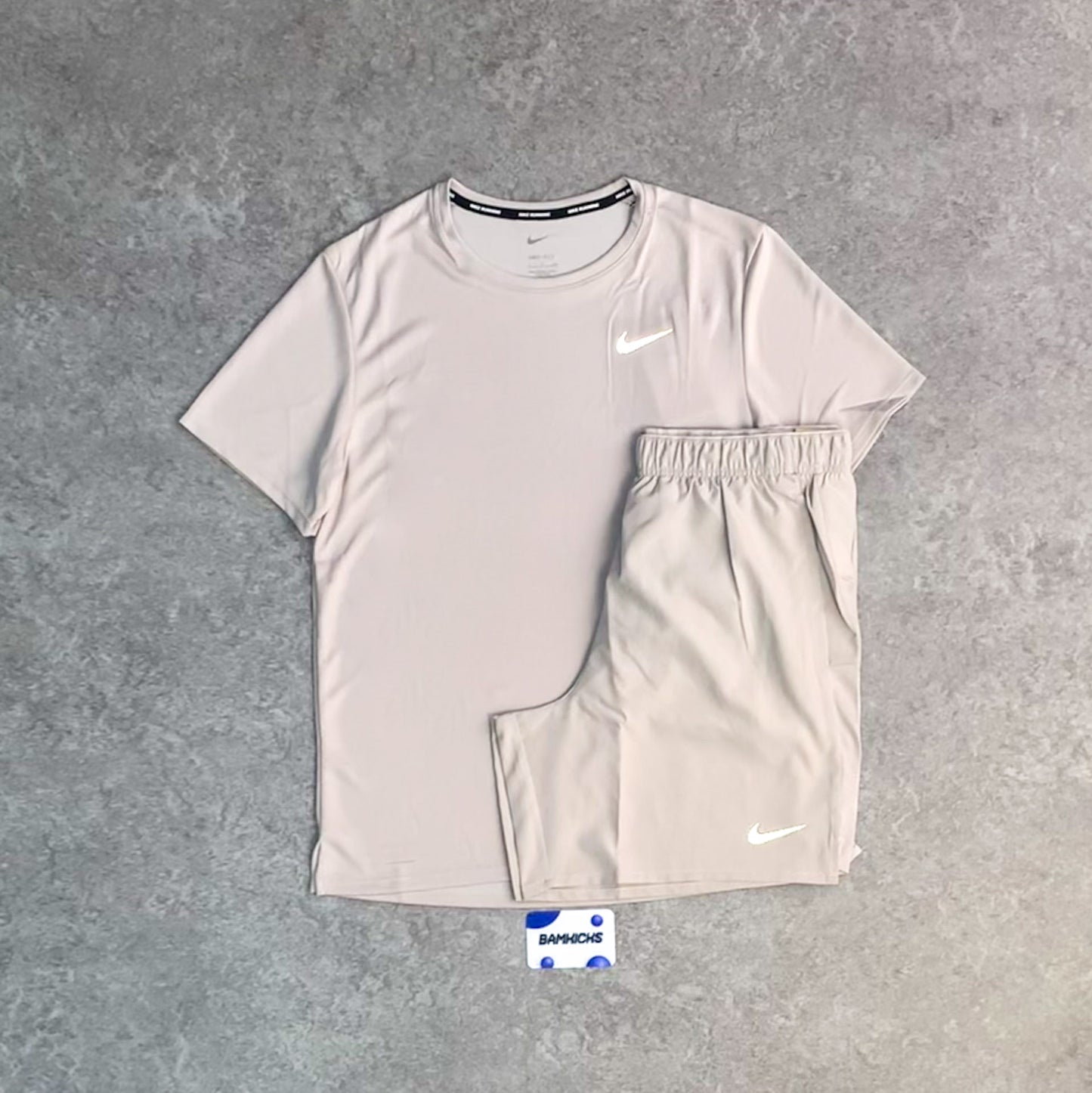 Nike UV Miler & Challenger Shorts (7in) Set - Moon Stone/Beige