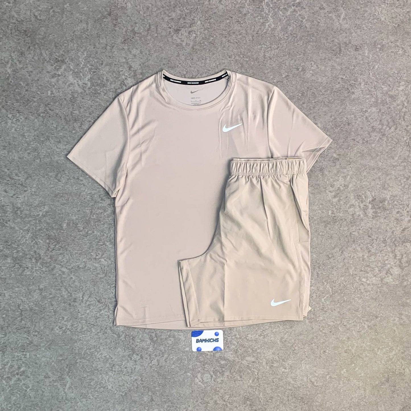Nike UV Miler & Challenger Shorts (7in) Set - Moon Stone/Beige