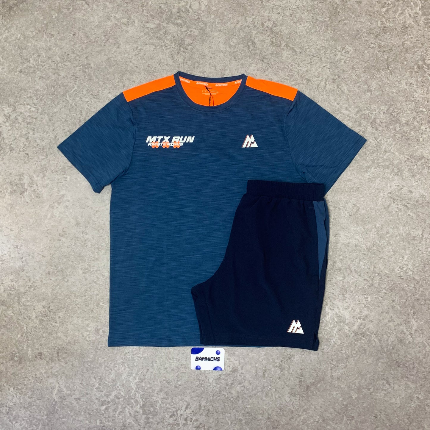Montirex Run City Amsterdam T-Shirt & Short Set - Naval/Fiery Orange