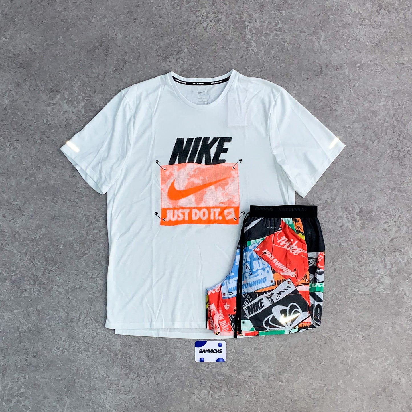 Nike Rise 365 Miler & Flex Stride Shorts (5in) Set - White/Total Orange/Multi