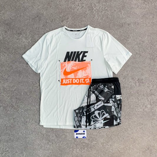 Nike Rise 365 Miler & Flex Stride Shorts (5in) Set - White/Black/Multi