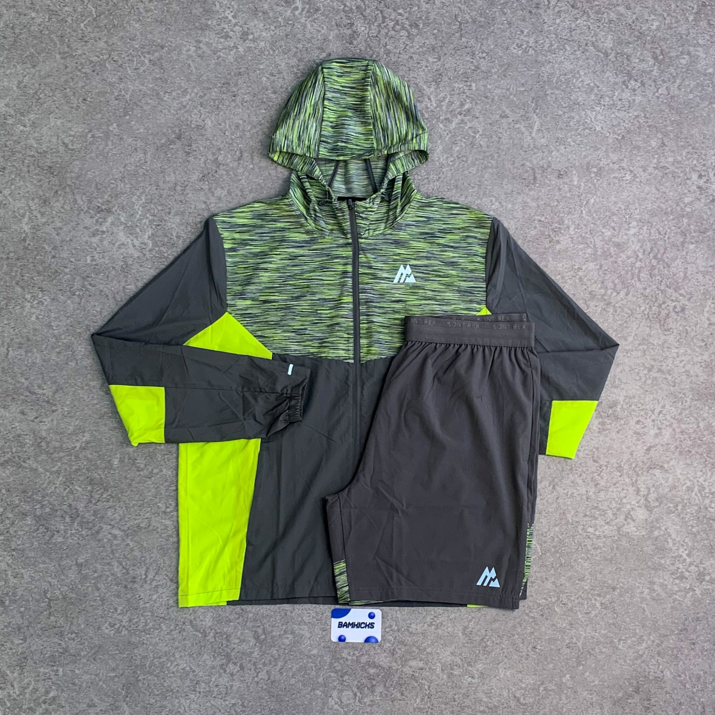 Montirex Trail Windbreaker & Short Set - Lime/Grey